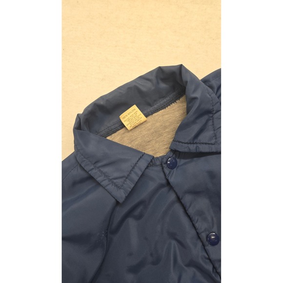 Vintage Russell Athletic Youth L Blue Nylon Coaches Jacket USA Made - Picture 1 of 9
